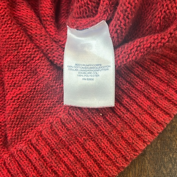 Lands' End Quarter Zip Red Sweater - Picture 3 of 3